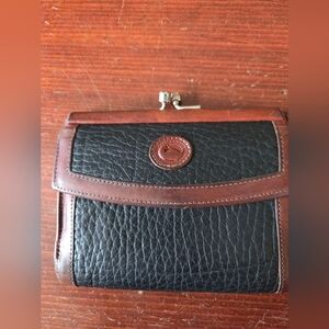 Dooney & Bourke Vintage Black and Brown Leather Women's Wallet